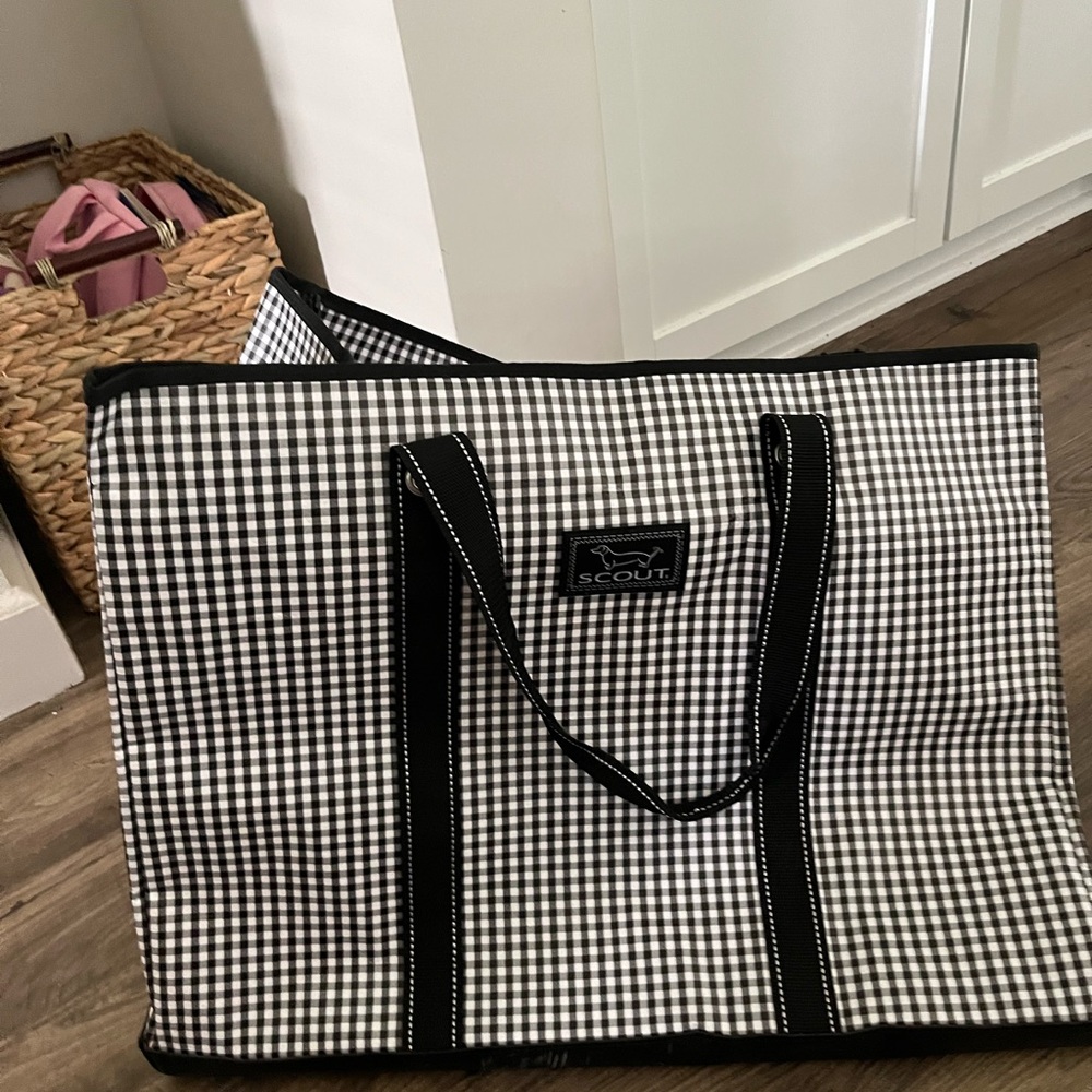 Scout Gingham Black and White Tote